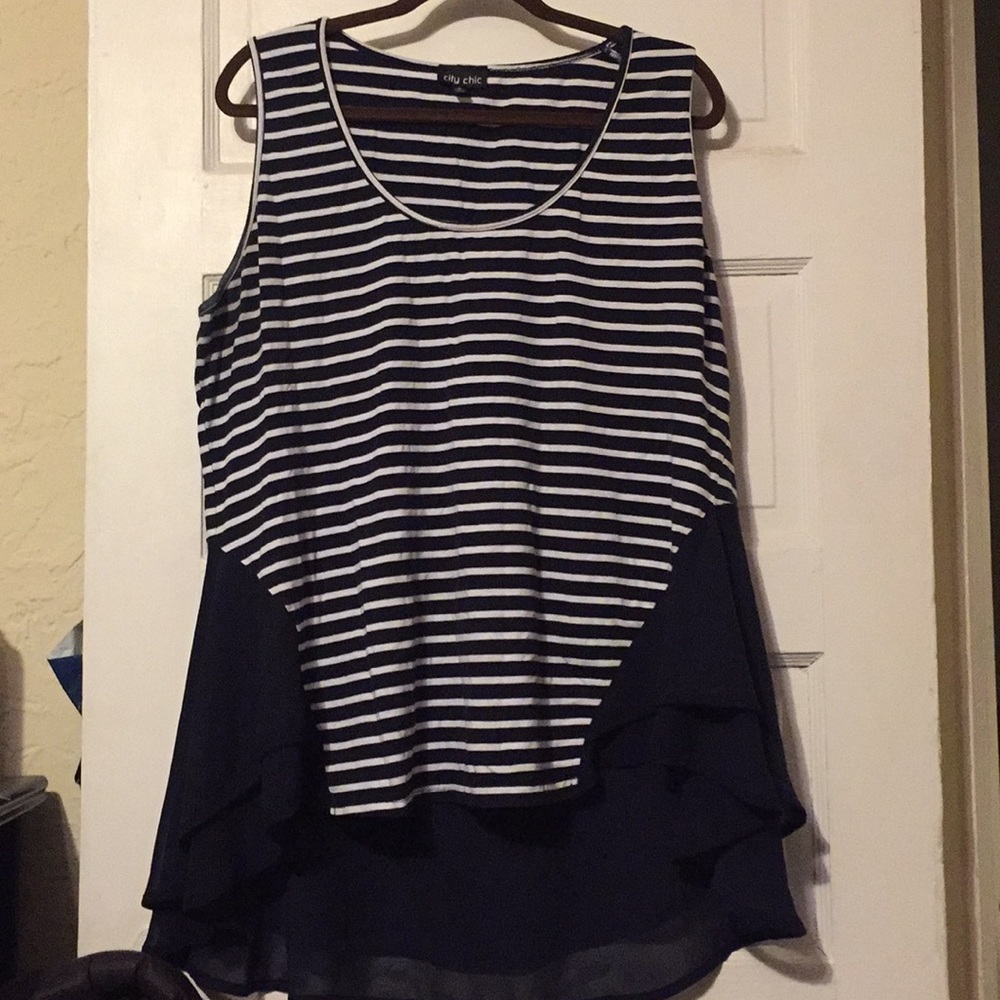 Navy and white City Chic top